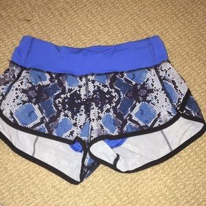 Blue snake print lululemon shorts